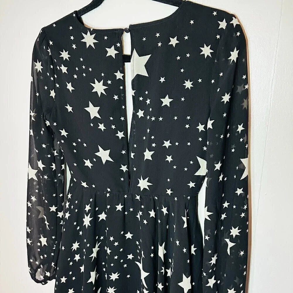 Lovers + Friends Lana Dress Star Print Black XS - Picture 7 of 10